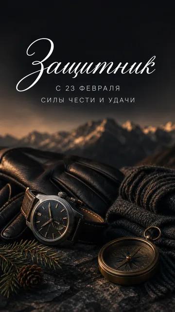 Защитник: С 23 ФЕВРАЛЯ — СИЛЫ ЧЕСТИ И УДАЧИ — открытка на 23 февраля