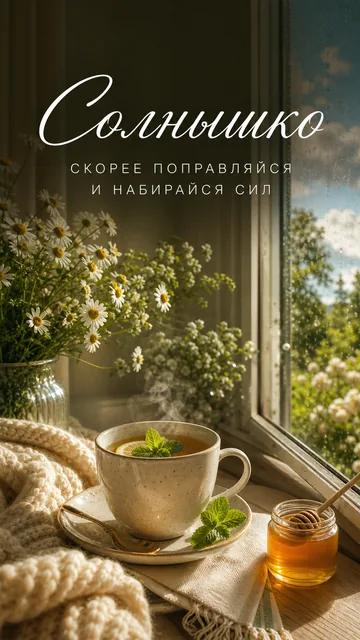 Солнышко: СКОРЕЕ ПОПРАВЛЯЙСЯ — И НАБИРАЙСЯ СИЛ — открытка на выздоравливай