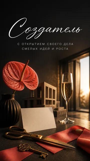 Создатель: С ОТКРЫТИЕМ СВОЕГО ДЕЛА — СМЕЛЫХ ИДЕЙ И РОСТА — открытка на открытие своего дела