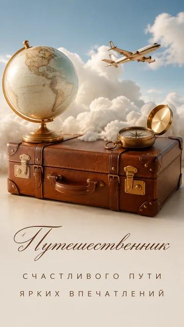 Путешественник: Счастливого пути — Ярких впечатлений — открытка на счастливого пути