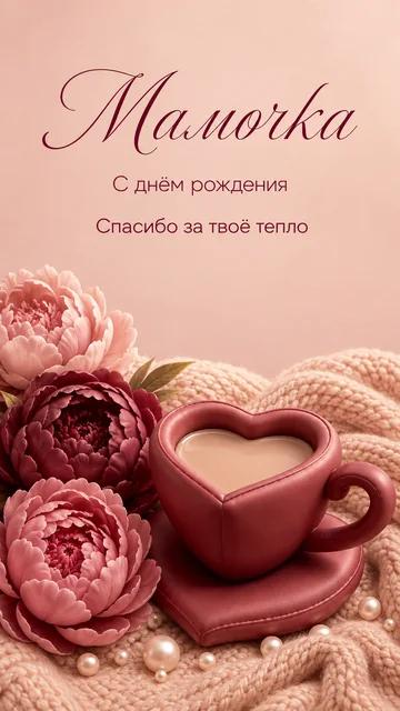 Мамочка: С днём рождения — Спасибо за твоё тепло — открытка на день рождения