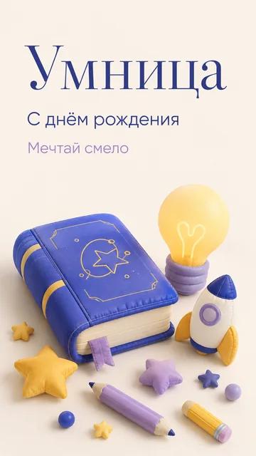 Умница: С днём рождения — Мечтай смело — открытка на день рождения