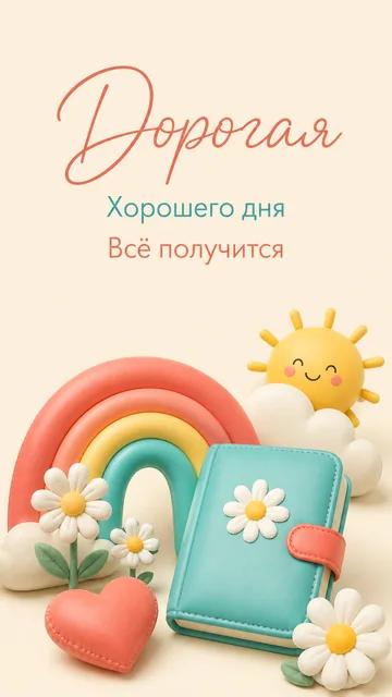 Дорогая: Хорошего дня — Всё получится — открытка на хорошего дня