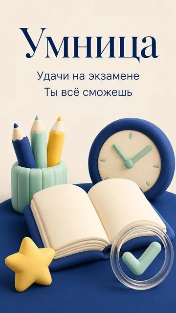 Умница: Удачи на экзамене — Ты всё сможешь — открытка на экзамен