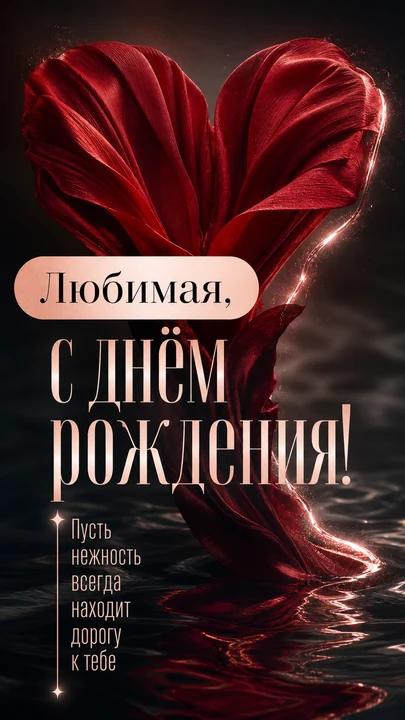 Любимая, с днём рождения! — открытка на день рождения