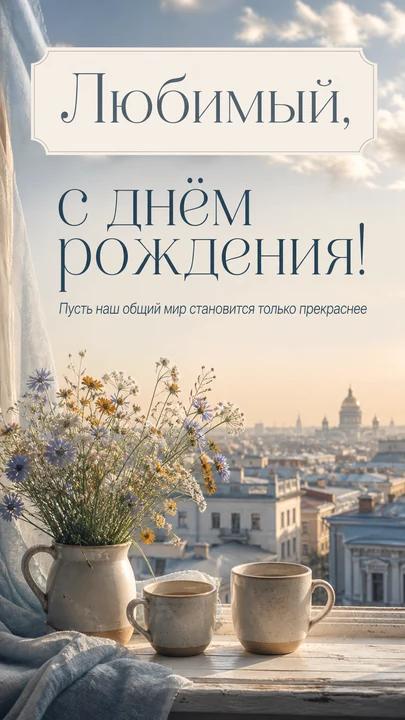 Любимый, с днём рождения! — открытка на день рождения