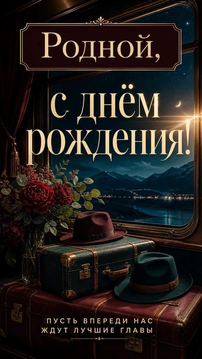 Родной, с днём рождения! — открытка на день рождения