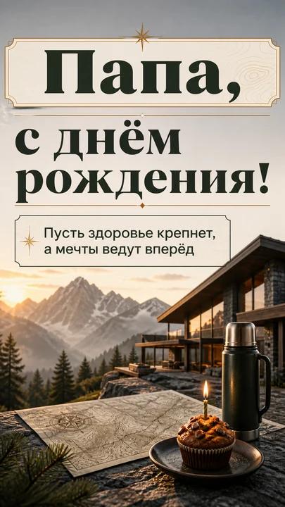 Папа, с днём рождения! — открытка на день рождения
