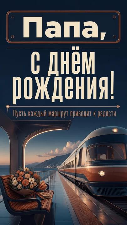 Папа, с днём рождения! — открытка на день рождения