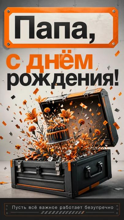 Папа, с днём рождения! — открытка на день рождения