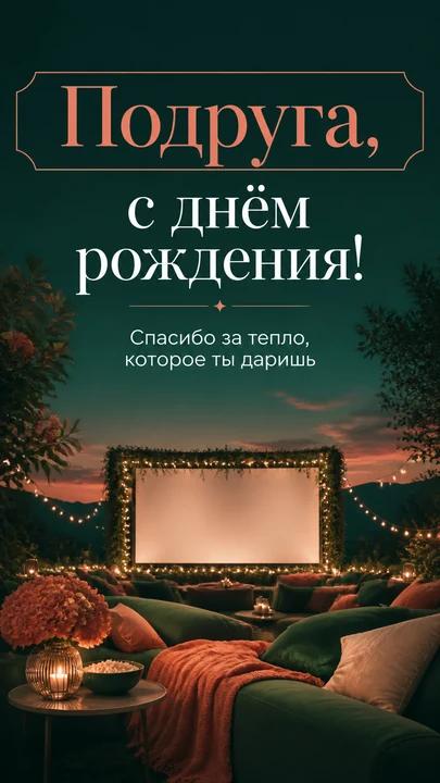 Подруга, с днём рождения! — открытка на день рождения
