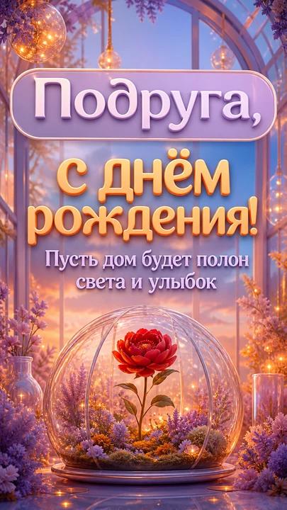 Подруга, с днём рождения! — открытка на день рождения