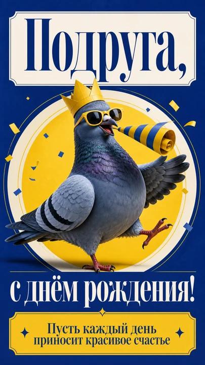 Подруга, с днём рождения! — открытка на день рождения