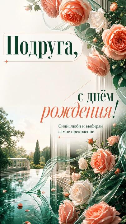 Подруга, с днём рождения! — открытка на день рождения
