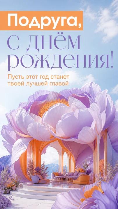 Подруга, с днём рождения! — открытка на день рождения
