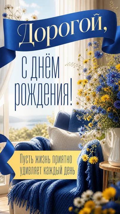 Дорогой, с днём рождения! — открытка на день рождения