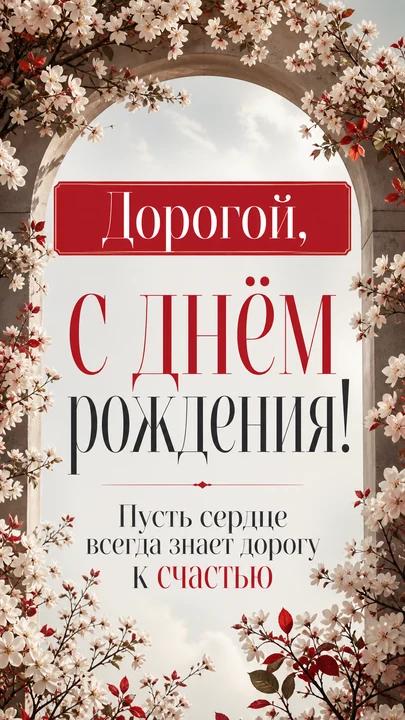 Дорогой, с днём рождения! — открытка на день рождения