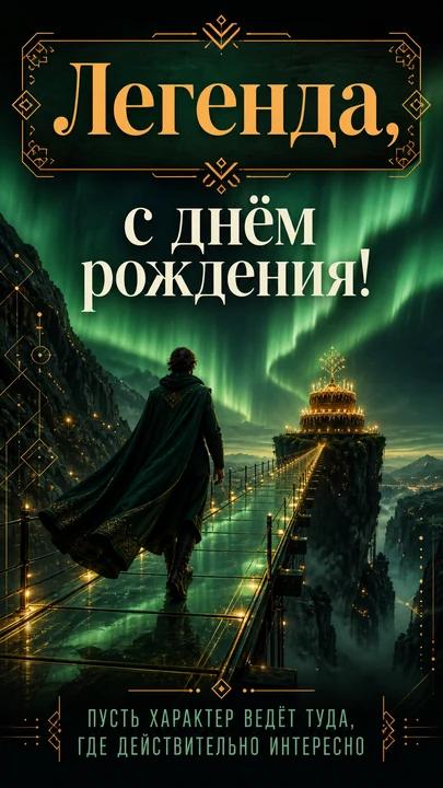 Легенда, с днём рождения! — открытка на день рождения
