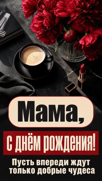 Мама, с днём рождения! — открытка на день рождения