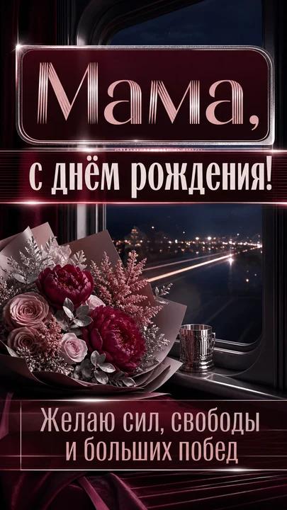 Мама, с днём рождения! — открытка на день рождения