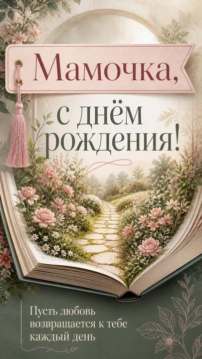 Мамочка, с днём рождения! — открытка на день рождения