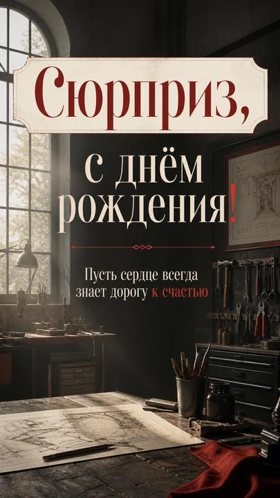 Сюрприз, с днём рождения! — открытка на день рождения