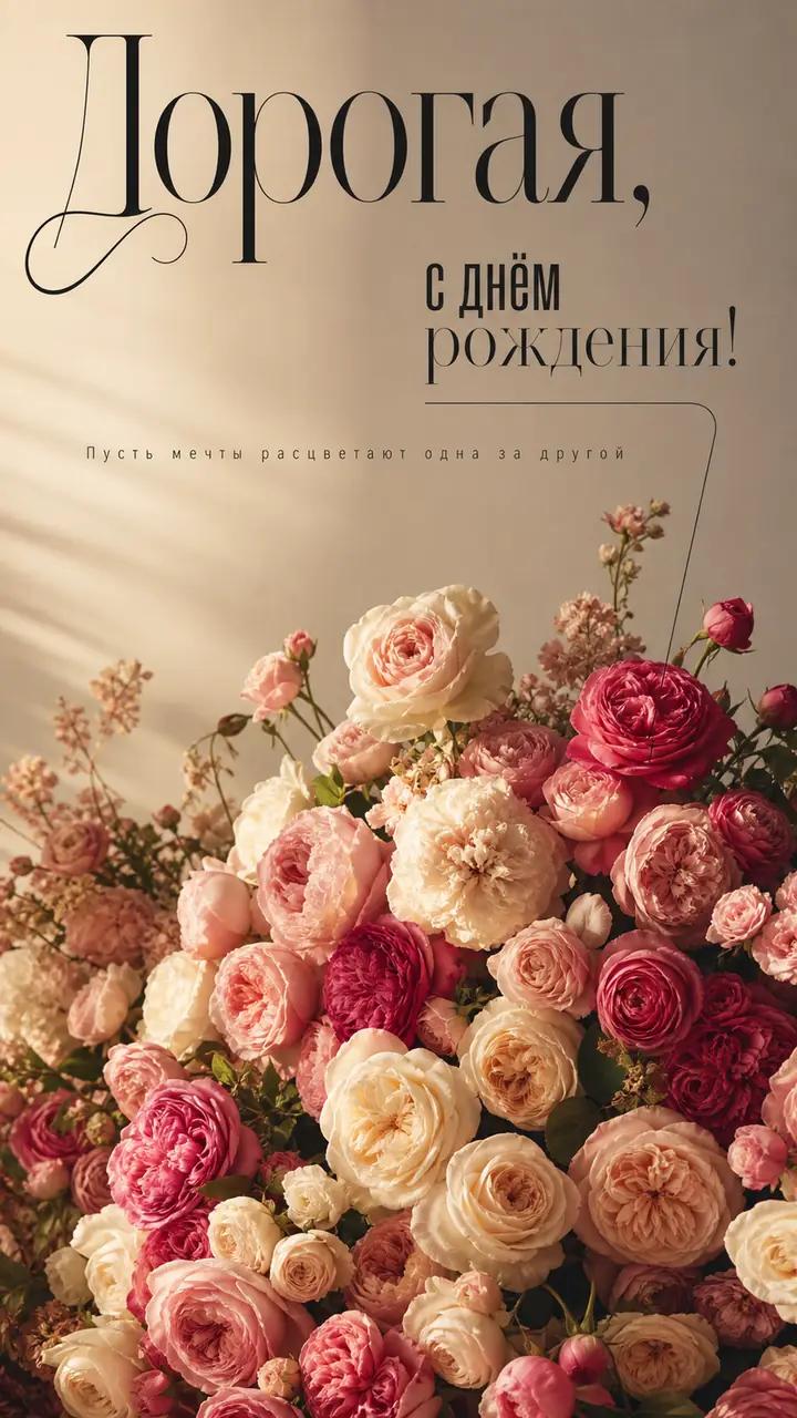 Музыкальная открытка №1: Дорогая, с днём рождения. Пусть мечты расцветают одна за другой