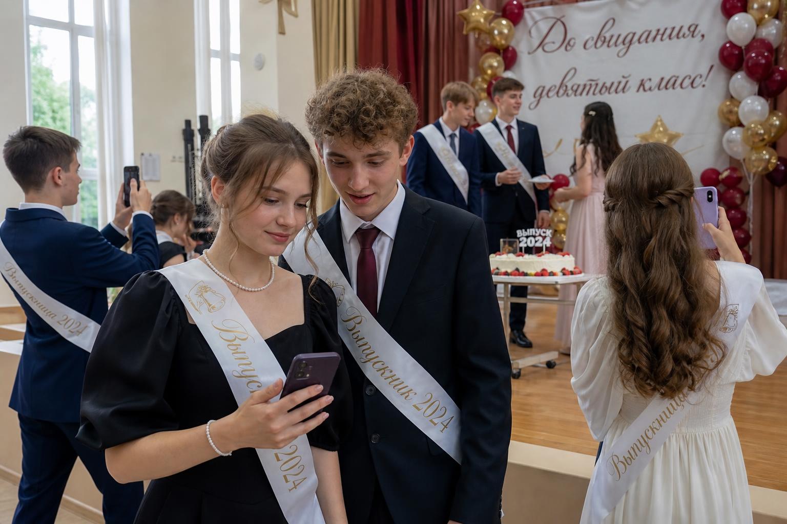 Выпускной 9 класса — момент вручения аттестатов