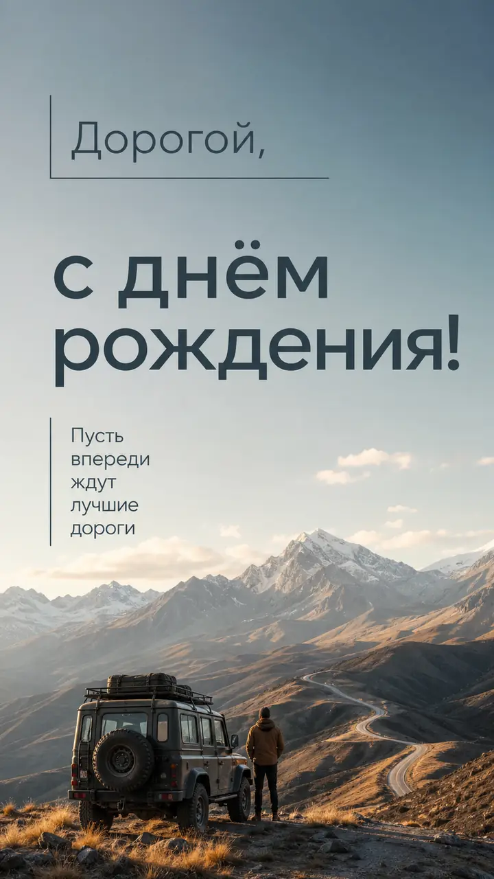 Музыкальная открытка №10: Дорогой, с днём рождения. Пусть впереди ждут лучшие дороги