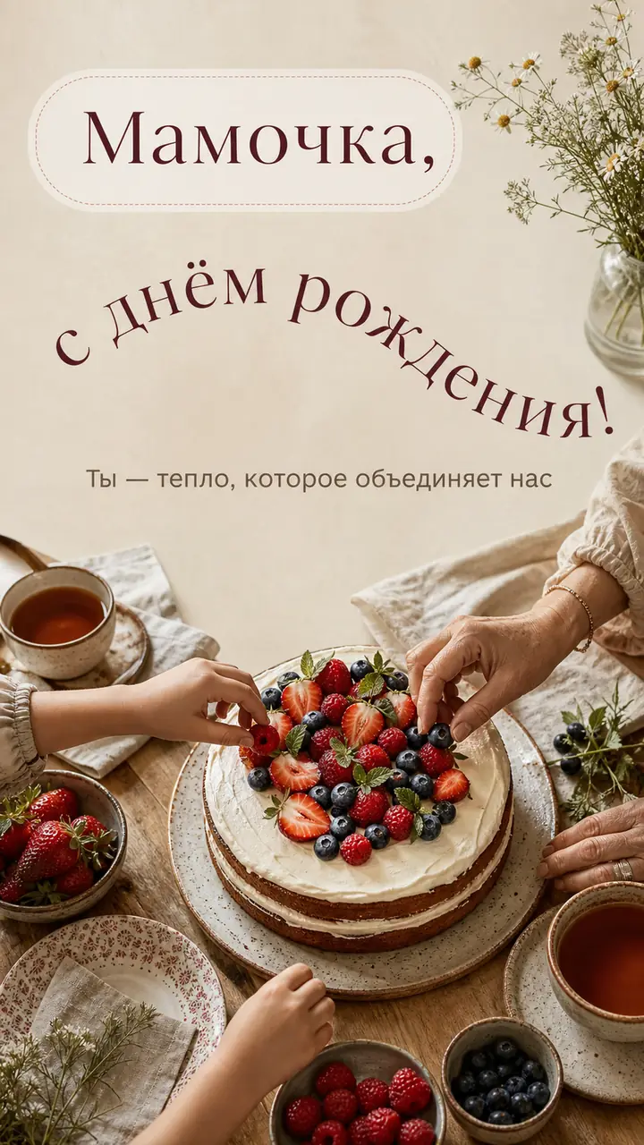 Музыкальная открытка №13: Мамочка, с днём рождения. Ты — тепло, которое объединяет нас
