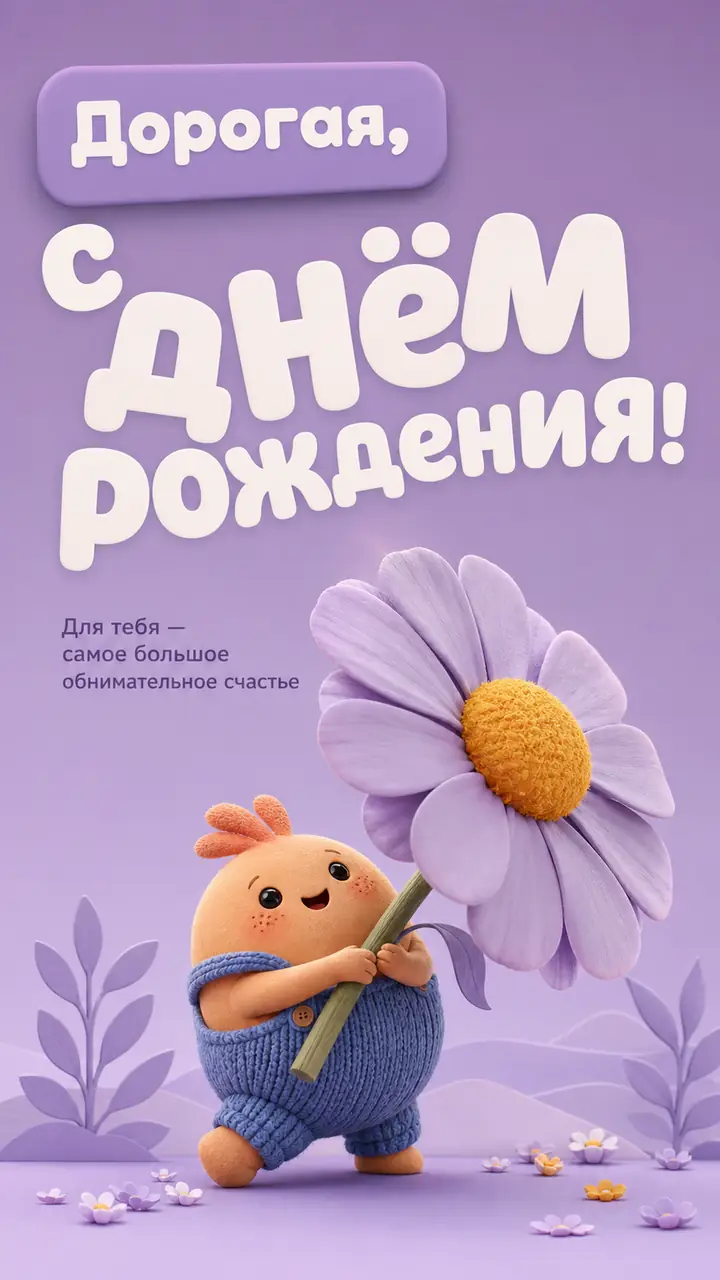 Музыкальная открытка №20: Дорогая, с днём рождения. Для тебя — самое большое обнимательное счастье