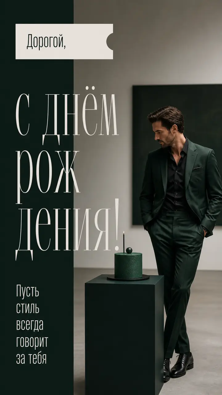 Музыкальная открытка №34: Дорогой, с днём рождения. Пусть стиль всегда говорит за тебя
