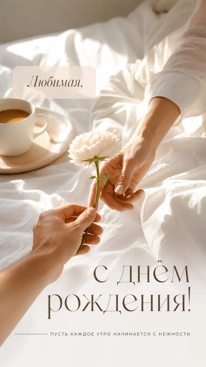 Музыкальная открытка №39: Любимая, с днём рождения. Пусть каждое утро начинается с нежности