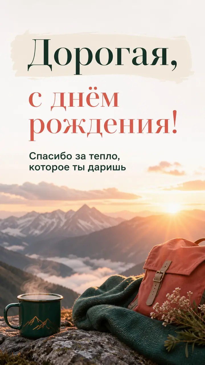 Музыкальная открытка №51: Дорогая, с днём рождения. Спасибо за тепло, которое ты даришь