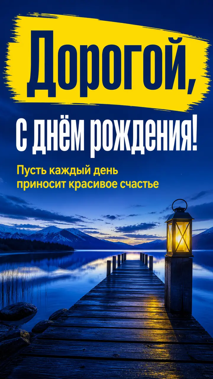 Музыкальная открытка №54: Дорогой, с днём рождения. Пусть каждый день приносит красивое счастье