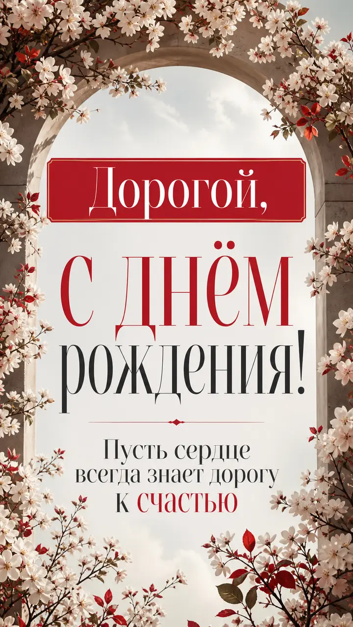 Музыкальная открытка №62: Дорогой, с днём рождения. Пусть сердце всегда знает дорогу к счастью