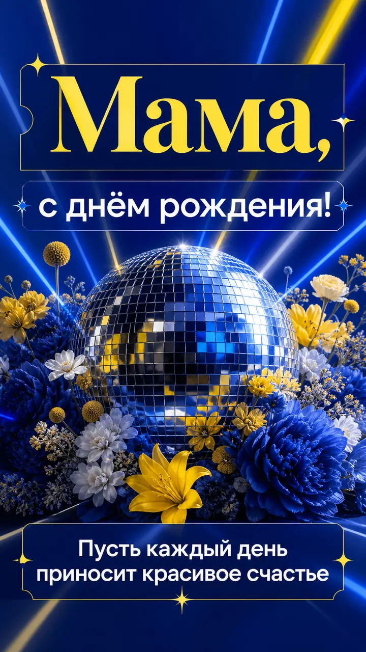 Музыкальная открытка №66: Мама, с днём рождения. Пусть каждый день приносит красивое счастье